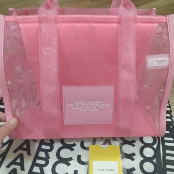 Marc Jacobs Tote Bag Pink Tote Bag In Very E.U.C With Dustbag Medium Size - Picture 5 of 16